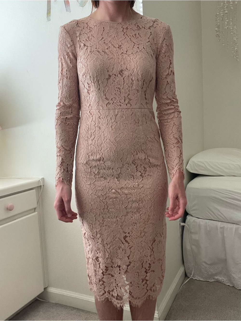 Women's Lace Dress in Blush Pink